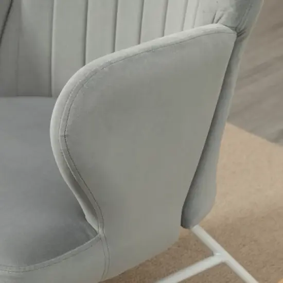 HOMCOM Accent Rocking Chairs, Upholstered Nursery Glider Rocker, Modern Armchair, Wingback Chair for Living Room and Bedroom, Gray image {4}