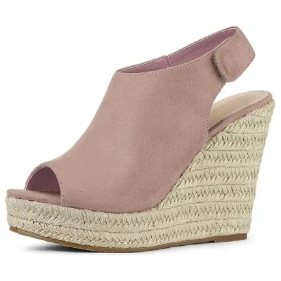 Allegra K Women's Espadrille Platform Heeled Wedges Sandals image {9}
