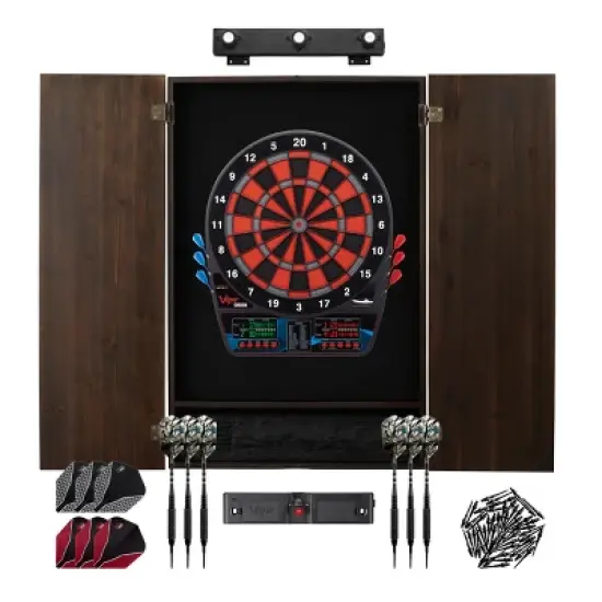 Viper Orion Electronic Dartboard, Metropolitan Cabinet, Laser Throw Line, Dartboard Lights, Black Magic Soft Tip Darts, and Spare Tips and Flights image {10}