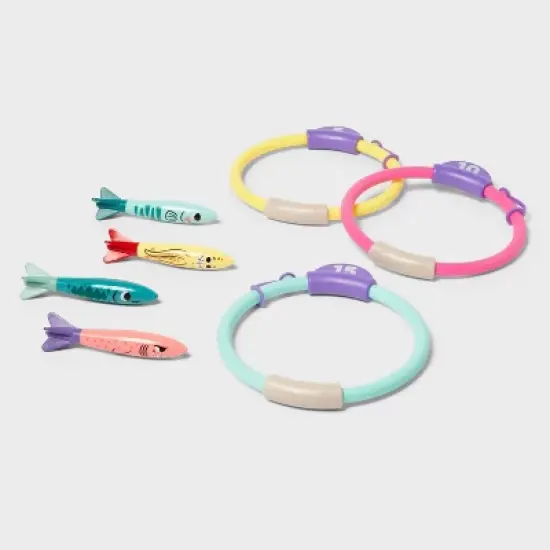 Torpedo Toss Floating Pool Game 7pc - Sun Squad&trade;: Dive Water Toys, PVC Material image {2}