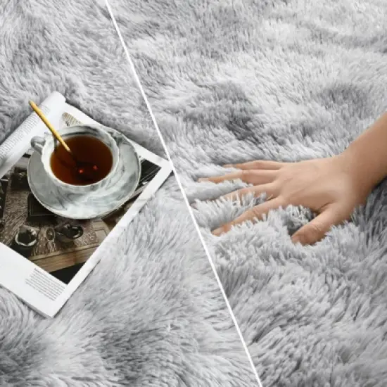 Itopfox Large Shag Area Rug, Tie-Dyed Plush Fuzzy Rug for Living Room, Ultra Soft Fluffy Furry Rug for Bedroom, Indoor Carpet Nursery Rug Home Decor image {3}