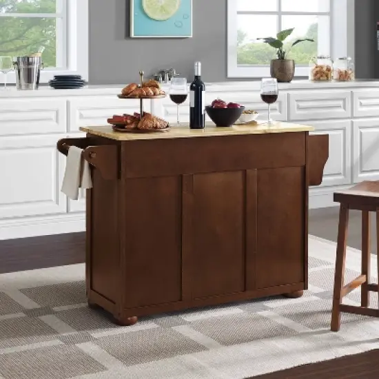Eleanor Kitchen Island with Wood Top Natural - Crosley image {10}