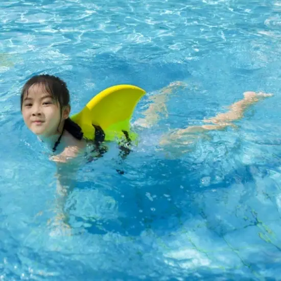 KEKE Back Float Swim Fin Trainer with Elastic Strap, Wearable Shark Fin Swim Float, Buoyancy Foam for Kids Children Toddler Swimming Safety, Purple image {5}