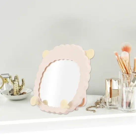 Unique Bargains Cute Sheep Shape Desktop Cosmetic Mirror 1 Pc image {2}