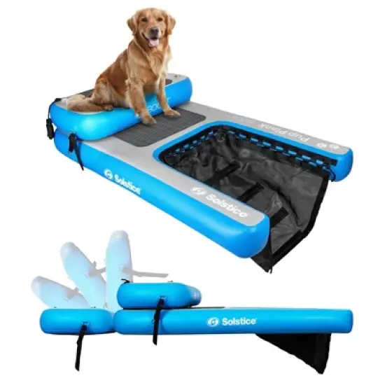 Solstice Original Inflatable Pup Plank Dog Float Floating Ramp Ladder with Drop Stitch Construction for Pools, Lake, Sea, and Ocean Use image {6}