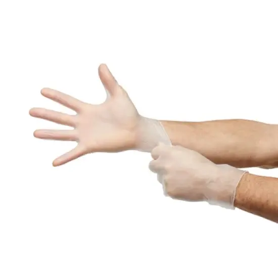 McKesson Confiderm Disposable Vinyl Exam Glove Standard Cuff Length SMALL image {2}