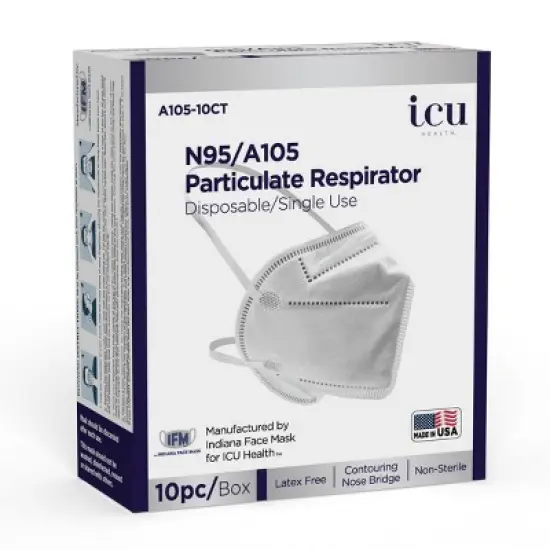 ICU Health N95 Respirator Mask - White - 10ct image {2}