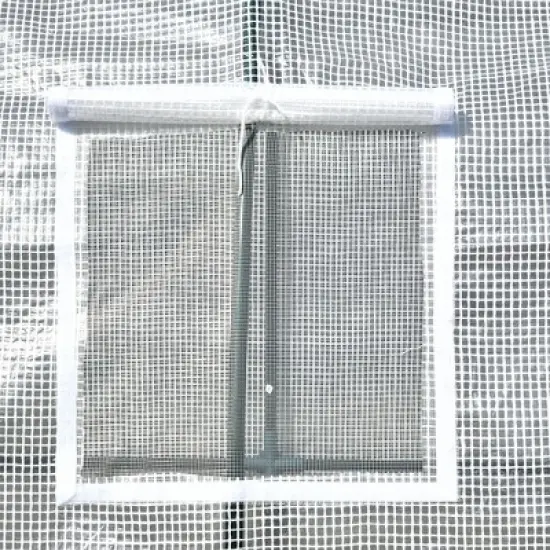 Outsunny 7' x 3' x 7' Outdoor Walk-In Greenhouse, Plant Nursery with Roll-up Windows, PE Cover, and 3 Wire Shelves image {5}