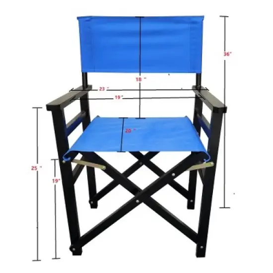 YUHAO 2PCS Folding Director Chairs with Breathable Canvas Seat & Backrest, Lightweight Portable Camping Chairs for  Outdoor ,Blue image {2}