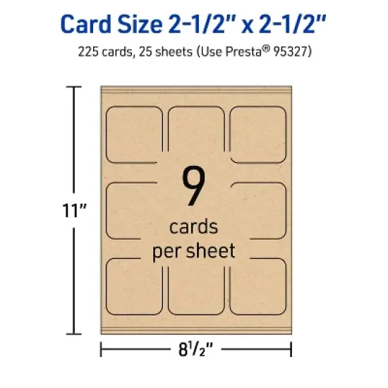 Avery 2-1/2" x 2-1/2" Rounded Corner Cards, Kraft Brown, 225ct image {4}