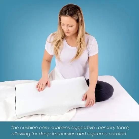 Healthy Spirit Contour Cervical Neck Pillow | Neck Pillow for Pain Relief Orthopedic Neck Support Shoulder Pain, White, 1 Count image {6}