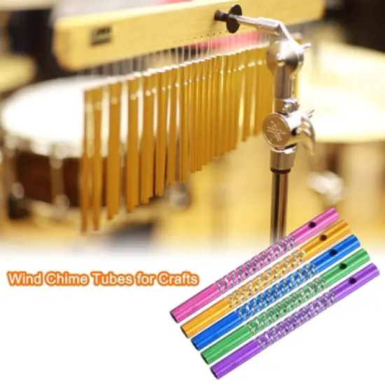 Unique Bargains Aluminum DIY Crafts Outdoor Home Decoration Wind Chime Tubes 8 x 0.6 cm / 3.15 x 0.2 inch Green Pink Blue Yellow Purple 50 Pcs image {3}