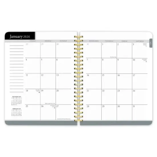 BrownTrout 2026 Black Solid 6"x7.75" Desk Planner Foil Stamped Cover image {3}