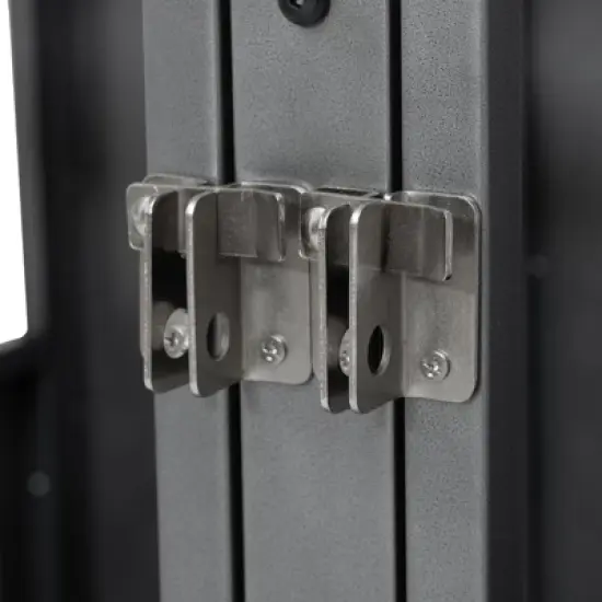 GustoWave 47'' Heavy-Duty Dog Crate with Double Door Wheels, Indoor Furniture Crate, Large Dog Kennel for Large Dogs, Carbon Steel, Silver image {4}