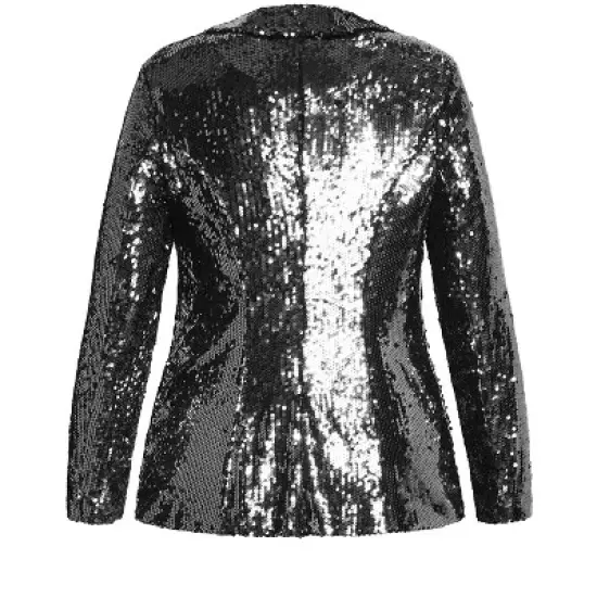 Women's Plus Size Sequin Seduction Jacket - gunmetal | CITY CHIC image {5}