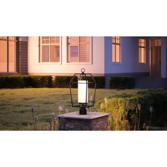 Urban Ambiance Luxury Minimalist Outdoor Post Light 21.125''H x 11''W,  Midnight Black Finish,  Chandler Collection, UHP1394 image {1}