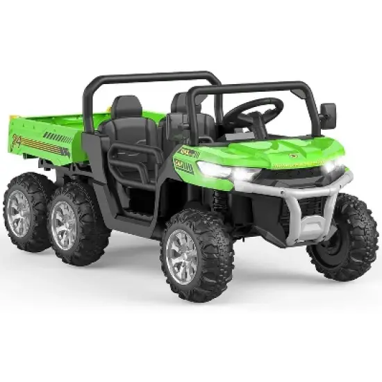 24V Electric Child Ride-On Dumper, 2-Seater 6-Wheel RC Vehicle, ASTM Approved Child Ride-On Toy Vehicle w/ Parental Controls & Music image {10}