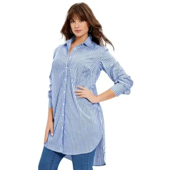 June + Vie by Roaman's Women&rsquo;s Plus Size Poplin La Vie Max Tunic image {5}