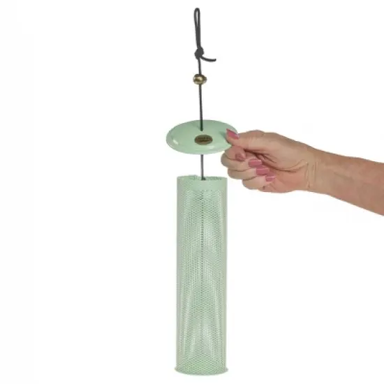 Birds Choice Metal Modern Farmhouse Finch Tube Bird Feeder Sage Green image {2}