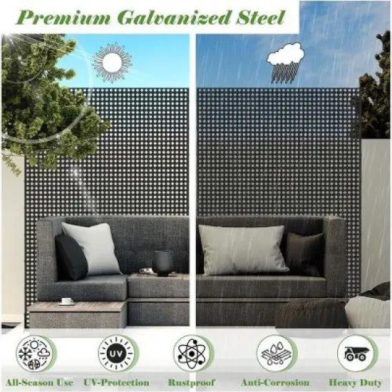 PAGED Metal Balcony Privacy Screens Outdoor and Panels with Free Standing, Freestanding Outdoor Privacy Screen, Privacy Fence Screen image {1}