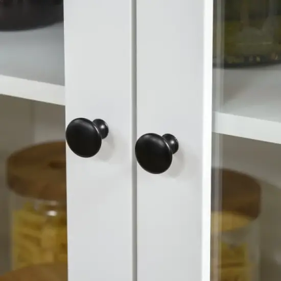 HOMCOM 61" Freestanding Kitchen Pantry, Storage Cabinet with Soft Close Doors, Adjustable Shelves, and 2 Drawers, White image {5}