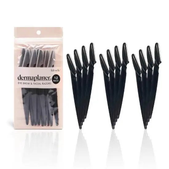 Kitsch Dermaplaning Set Facial Rollers - Black - 12pc image {3}