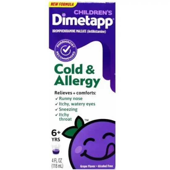 Dimetapp Children Cold & Allergy Liquid Grape 4 Oz image {5}