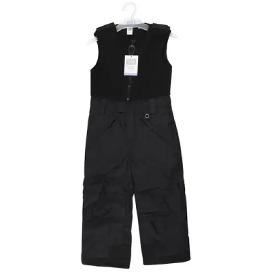 Hudson Baby Unisex Snow Bib Overalls with Fleece Top, Solid Black image {1}