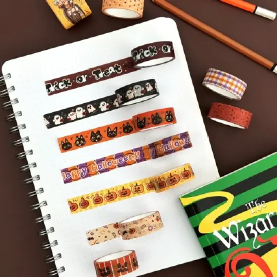 Wrapables Halloween Washi Tape for Scrapbooking, Stationery, Diary, Card Making, 11pc Trick or Treat image {5}