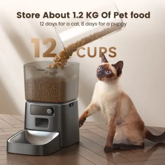 Oneisall PFD-001 PRO Automatic Dog and Cat Feeder, WiFi Cat Food Dispenser with App Control image {3}