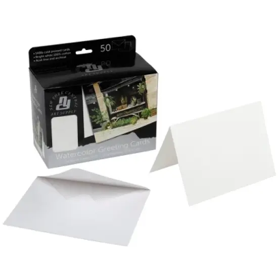 New York Central Folded Watercolor Cards with Envelopes - 5" x 7" - 140lb Cold Pressed, Bright White 100% Cotton - Archival Acid-Free Watercolor Paper image {8}