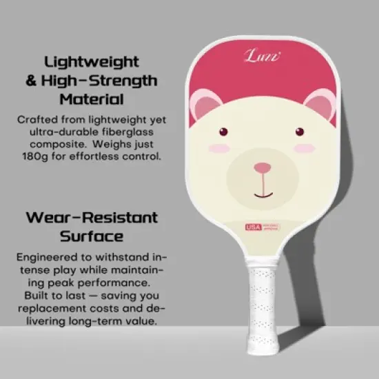 Luzz Kids Pickleball Paddle &ndash; Lightweight 6oz Youth Cute Paddle with Comfortable Grip Perfect for Children Beginners image {2}