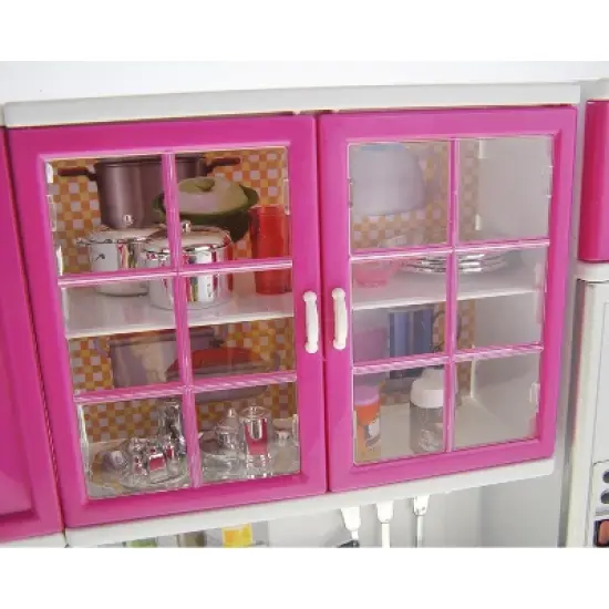 Ready! Set! Play! Link Little Princess Modern Full Deluxe Kitchen Playset Comes With Refrigerator, Stove, Sink, Microwave image {4}