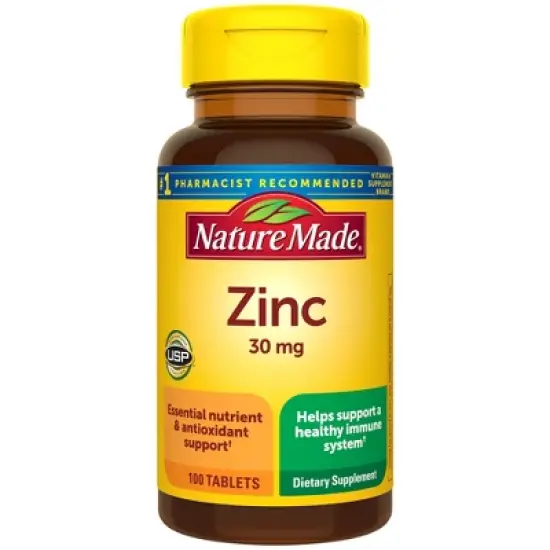 Nature Made Zinc 30mg Dietary Supplement Tablets for Antioxidant and Immune Support - 100ct image {10}