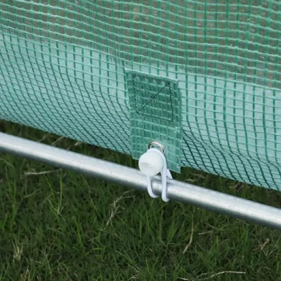 Outsunny Tunnel Greenhouse Large Walk-In Warm House Deluxe High GardenHot House with Roll Up Windows & Roll Up Door, Steel Frame image {5}