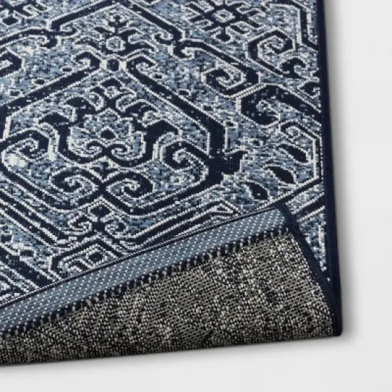 Paisley Outdoor Rug Blue - Threshold&trade; image {3}