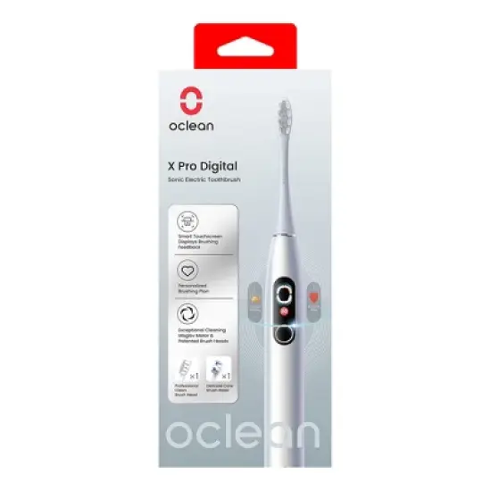 Oclean X Pro Digital Smart Toothbrush for Adults,30 Days Battery Life, 3 Modes, IPX7 Waterproof-Silver image {4}