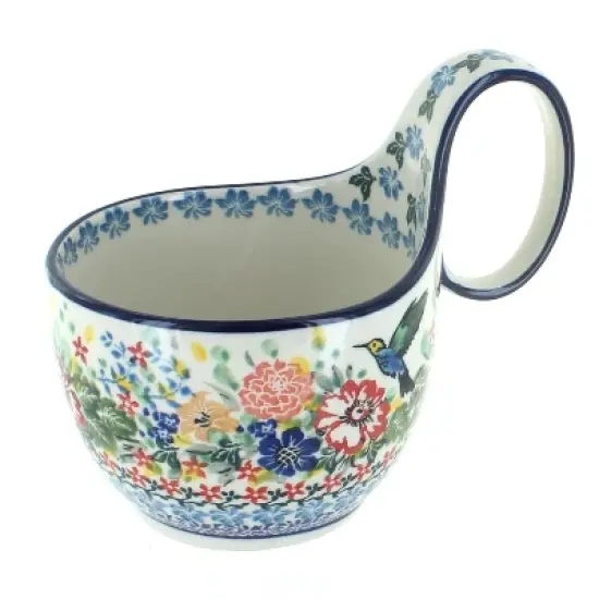 Blue Rose Polish Pottery 845 Ceramika Artystyczna Soup Mug image {14}