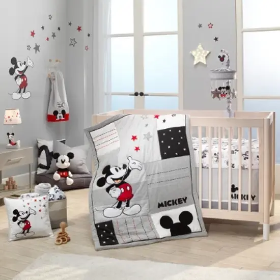 Lambs & Ivy Magical Mickey Mouse Cotton Fitted Crib Sheet - White, Disney image {3}