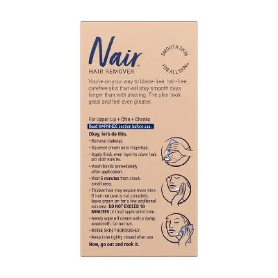 Nair Moisturizing Facial Hair Removal Cream with Sweet Almond Oil - 2.0oz image {9}