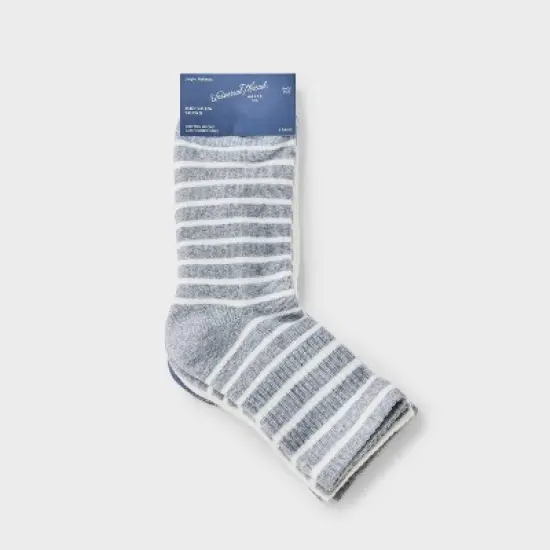 Women's Cushioned Striped/Solid 3pk Mid Crew Socks - Universal Thread&trade; 4-10 image {1}
