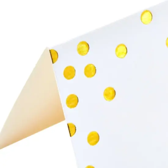 Best Paper Greetings 100 Pack Place Cards for Table Setting, Blank Name Cards for Wedding, Gold Foil Polka Dot Place Cards (2 x 3.5 In Folded) image {6}