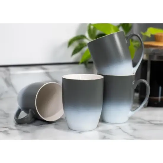 Elanze Designs Just Chillin' With My Gnomies Two Toned Ombre Matte 10 ounce New Bone China Coffee Tea Cup Mug, Gray and White image {4}