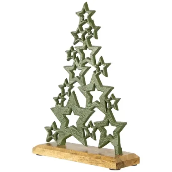 Northlight Tree of Stars Metal Christmas Decoration - 11" - Green image {2}