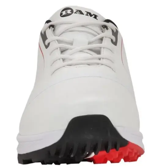 Ram Golf Player Mens Waterproof Golf Shoes White/Red image {2}