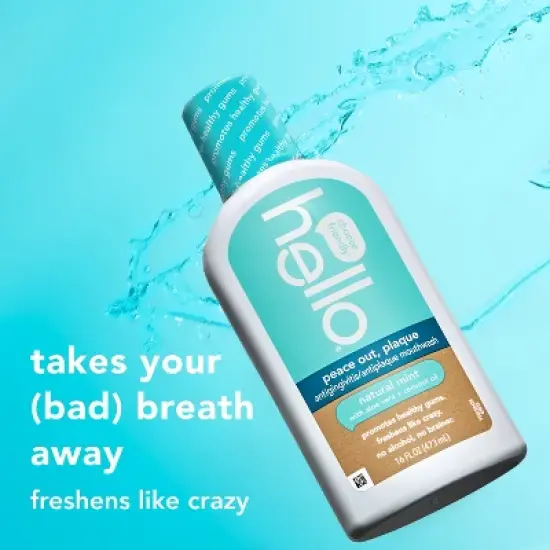 hello Peace Out Plaque Fluoride-Free and Alcohol-Free Mouthwash- 16 fl oz image {2}
