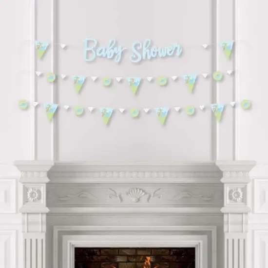 Big Dot of Happiness Baby Boy Dinosaur - Baby Shower Letter Banner Decoration - 36 Banner Cutouts and Baby Shower Banner Letters image {2}