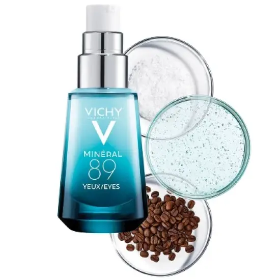 Vichy Mineral 89 Fortifying Eye Serum with Hyaluronic Acid, Hydrating Daily Eye Gel Cream - 0.51 fl oz image {8}