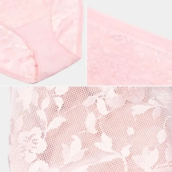 Curvy Couture Women's Plus Size No-Show Lace G-String Panty image {6}