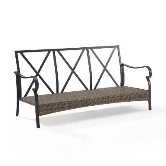 Dahlia Outdoor Steel Sofa Taupe/Matte Black - Crosley image {7}